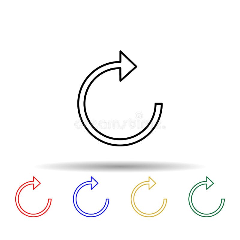 Arrow reload multi color style icon. Simple thin line, outline vector of web icons for ui and ux, website or mobile application vector illustration