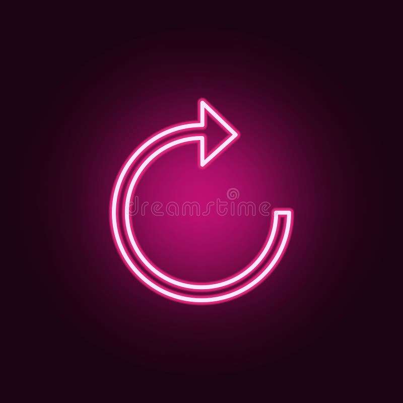 Arrow reload neon icon. Elements of web set. Simple icon for websites, web design, mobile app, info graphics royalty free illustration