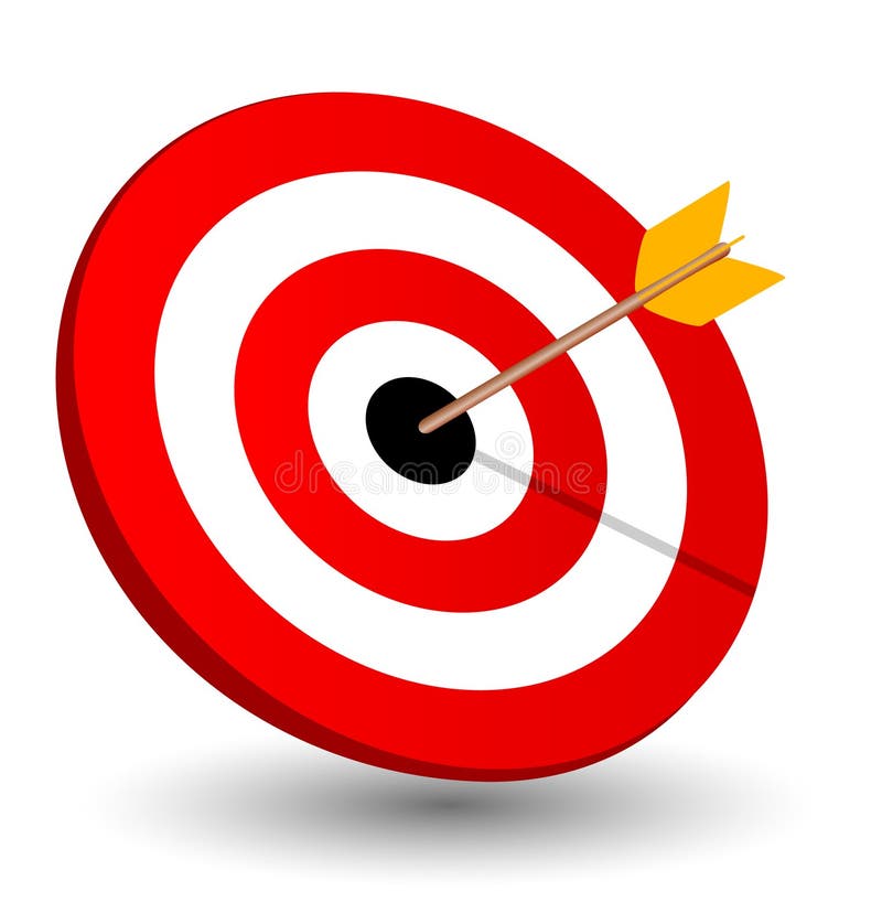 Arrow Right On Target, Symbol Of Winning Stock Illustration