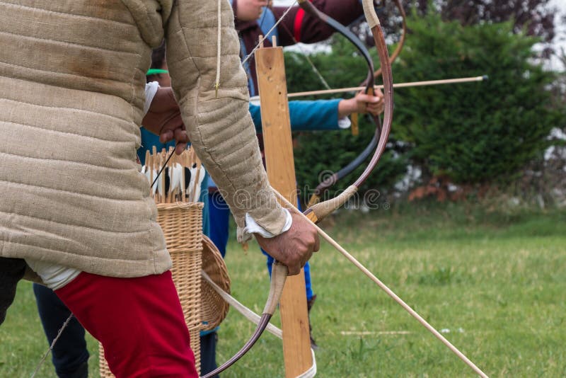 Arrow& x27;s Challenge: Medieval Event Reconstruction with Archer& x27;s C stock images Arrow& x27;s Challenge: Medieval Event Reconstruction with Archer& x27;s C stock images