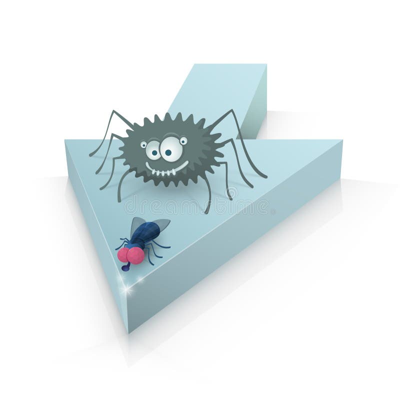 Arrow with spider and fly royalty free illustration