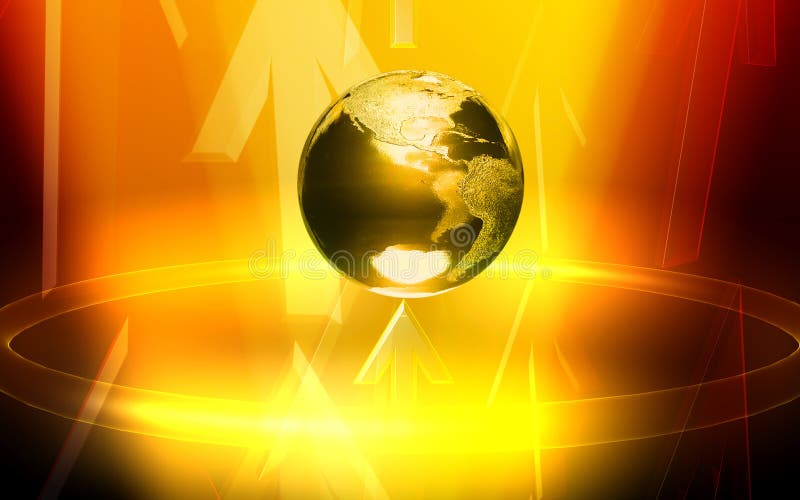 Arrow transmission from yellow light and earth vector illustration