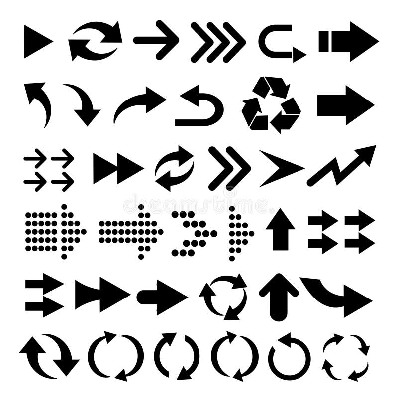 Arrow vector 3d button icon set black color on white background.