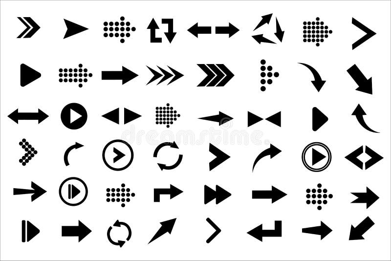 Arrows big black set royalty free illustration