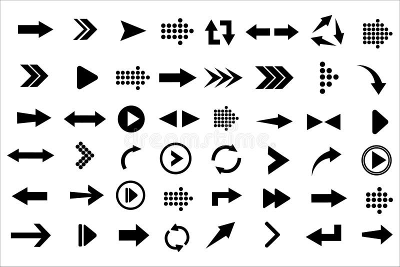 Arrows big black set stock illustration