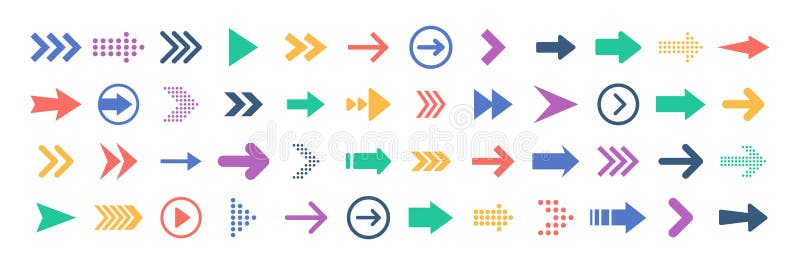 Arrows big black set icons. Arrow icon. Arrow vector collection. Arrow. Cursor. Modern simple arrows. Vector royalty free illustration
