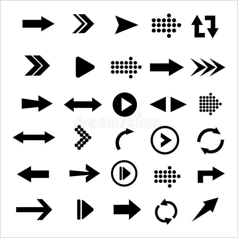 Arrows big black set royalty free illustration