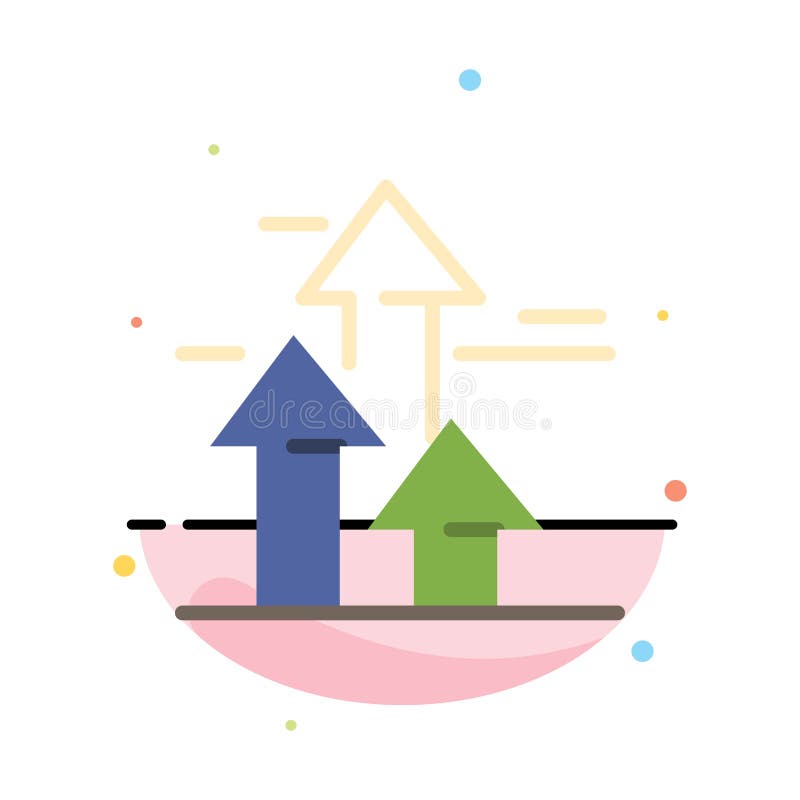 Arrows, Break, Breaking, Forward, Limits Abstract Flat Color Icon Template stock illustration