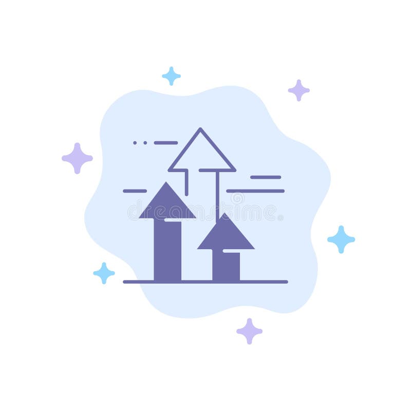 Arrows, Break, Breaking, Forward, Limits Blue Icon on Abstract Cloud Background stock illustration