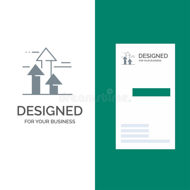 Arrows, Break, Breaking, Forward, Limits Grey Logo Design and Business Card Template vector illustration