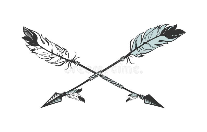 Arrows with feathers