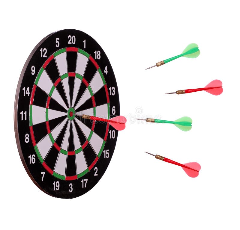 Red Flying Dart To Dartboard Stock Photo Image of center, hitting