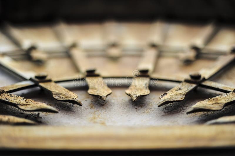 Iron Arrows in One Directions are Isolated on a Blurred Background