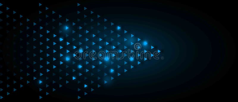 Arrows Light Blue Abstract Futuristic Speed on Black Background stock illustration