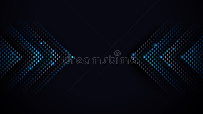 Arrows Light Blue Abstract Futuristic Speed on Black Background. Vector Illustration royalty free illustration