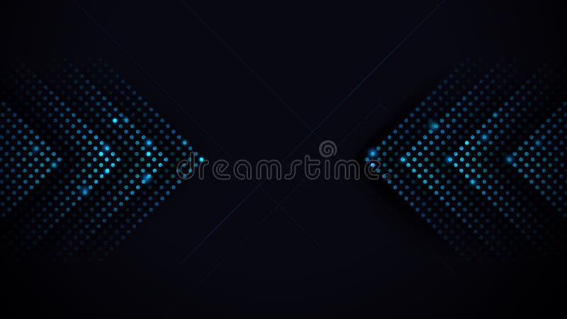 Arrows Light Blue Abstract Futuristic Speed on Black Background. Vector Illustration royalty free illustration