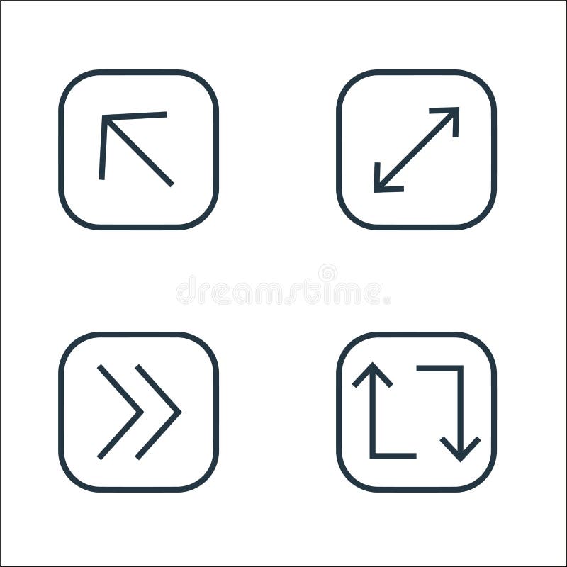 Arrows line icons. linear set. quality vector line set such as refresh, next, expand vector illustration