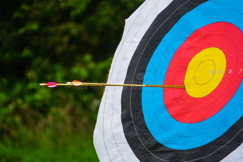 Arrows in a Target at an Archery Competition Stock Photo Image of
