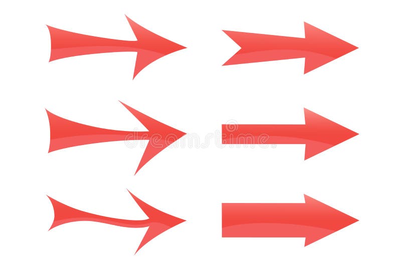 Arrows vector set or collection for presentation and interactive document royalty free illustration