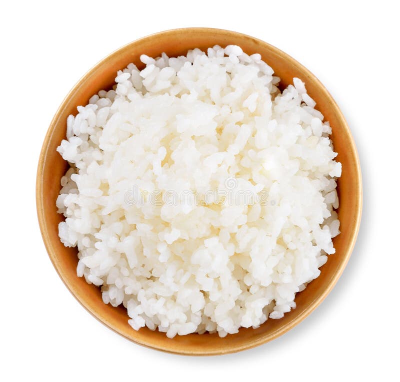 Arroz en un cuenco en un blanco imagenes de archivo Arroz en un cuenco en un blanco imagenes de archivo