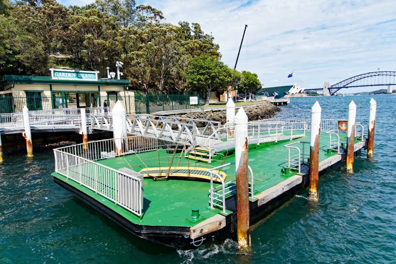 Arrêt de ferry d'île de jardin, Sydney Harbour, Australie
