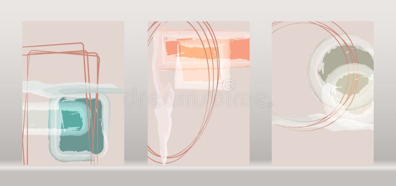 Art abstract design with doodles and various shapes hand drawn. modern art isolated vector graphic. minimalistic geometric frames royalty free illustration