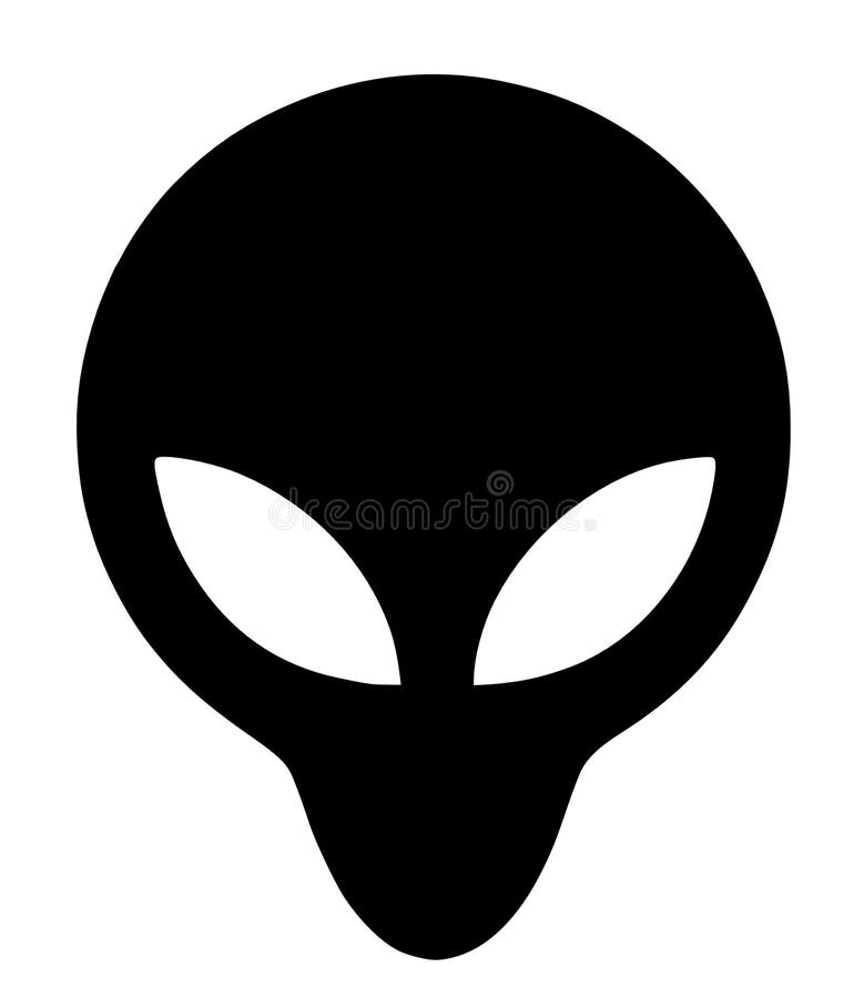Alien planet icon, simple black style royalty free illustration