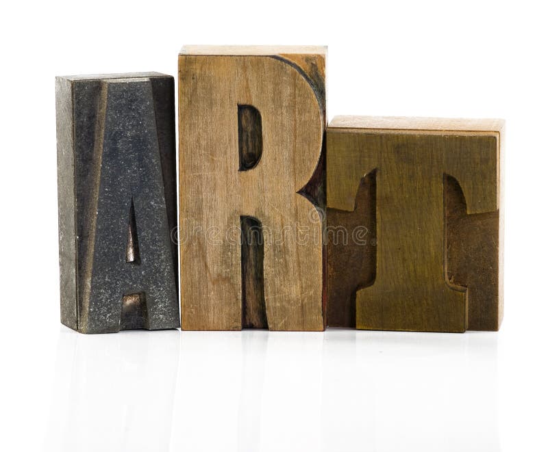 Wooden typescript letters forming the word art. Word art letters stock images, royalty-free photos and pictures