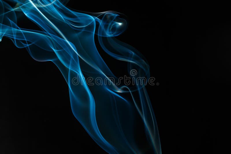 Art bleu abstrait de détail de tache floue de fumée