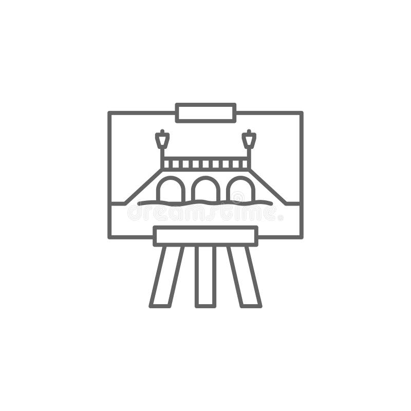 Art, bridge icon. Element of Paris icon. Thin line icon for website design and development, app development stock illustration Art, bridge icon. Element of Paris icon. Thin line icon for website design and development, app development stock illustration