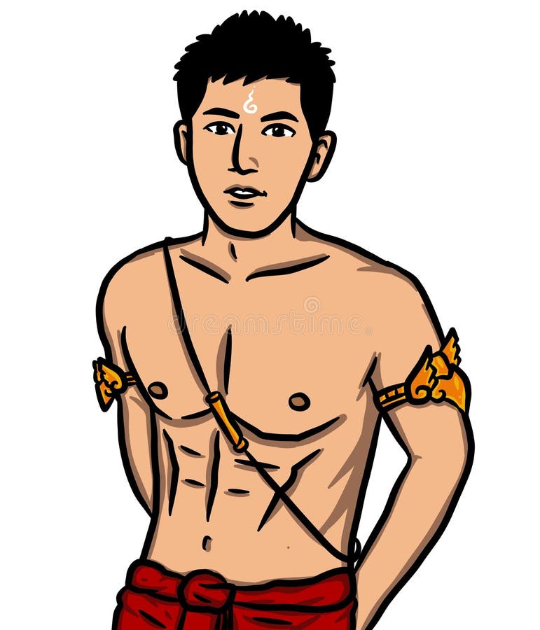 Cartoon Man on White Background Stock Illustration - Illustration of