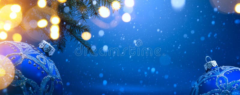 Decorațiuni de Crăciun pentru zăpadă albastră stock photography