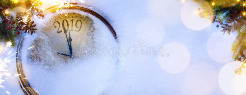 Art Christmas e 2019 buoni anni di fondo di vigilia immagine stock libera da diritti Art Christmas e 2019 buoni anni di fondo di vigilia immagine stock libera da diritti