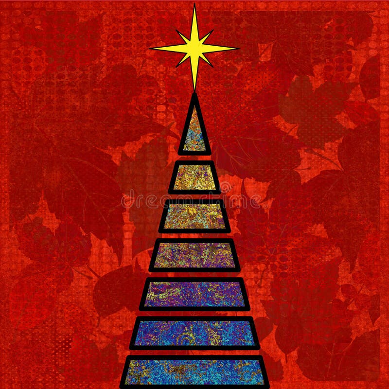 Art christmas tree stock illustration. Illustration of celebration