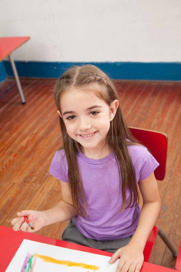Art class in kindergarten stock image. Image of child 66721231
