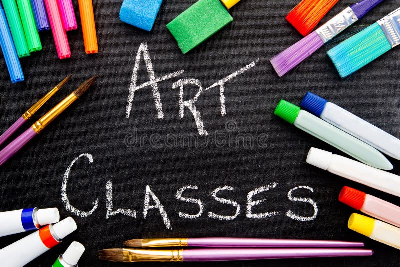 Art Classes stock image. Image of acrylic, paints, drawing 92912413