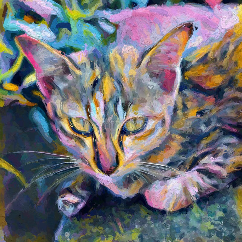 Art color cat background