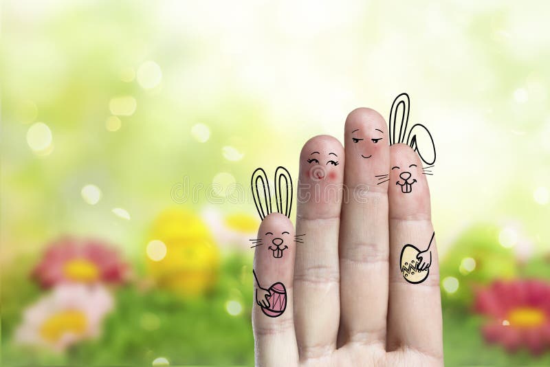 Art conceptuel de doigt de Pâques E photo stock Art conceptuel de doigt de Pâques E photo stock