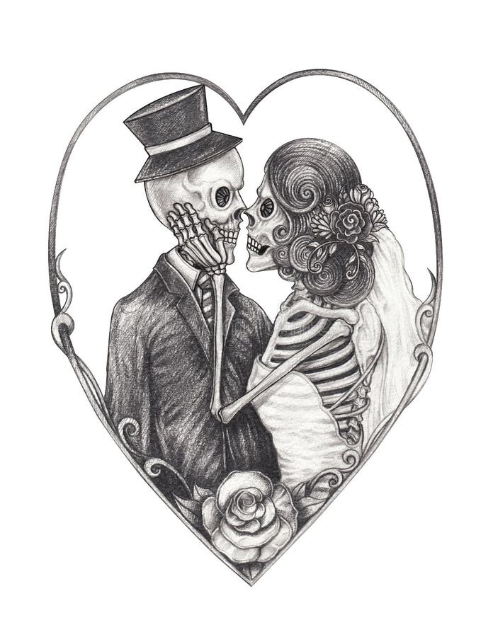 Download Day Dead Wedding Couple Drawing Stock Illustrations - 16 ...