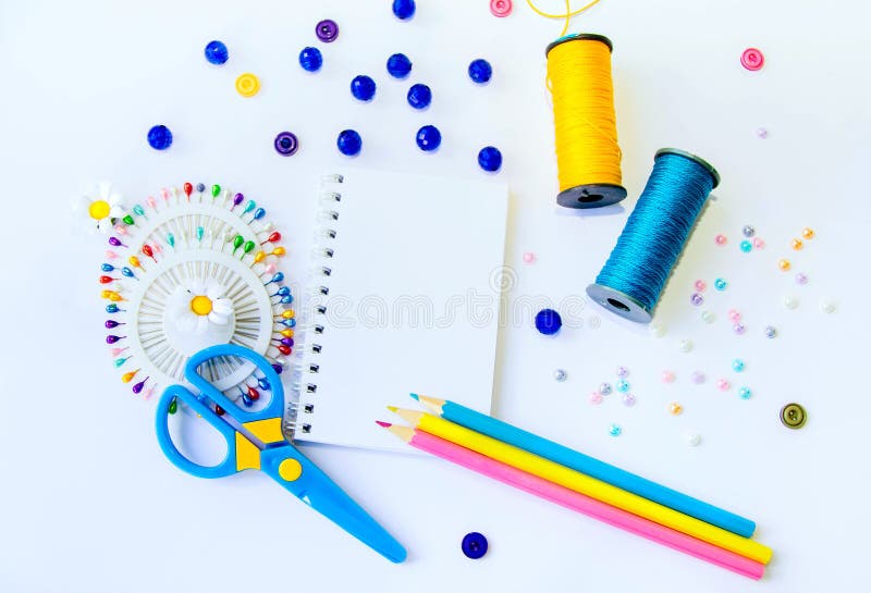 Art and Craft Tools on White Background Stock Photo - Image of blank ...