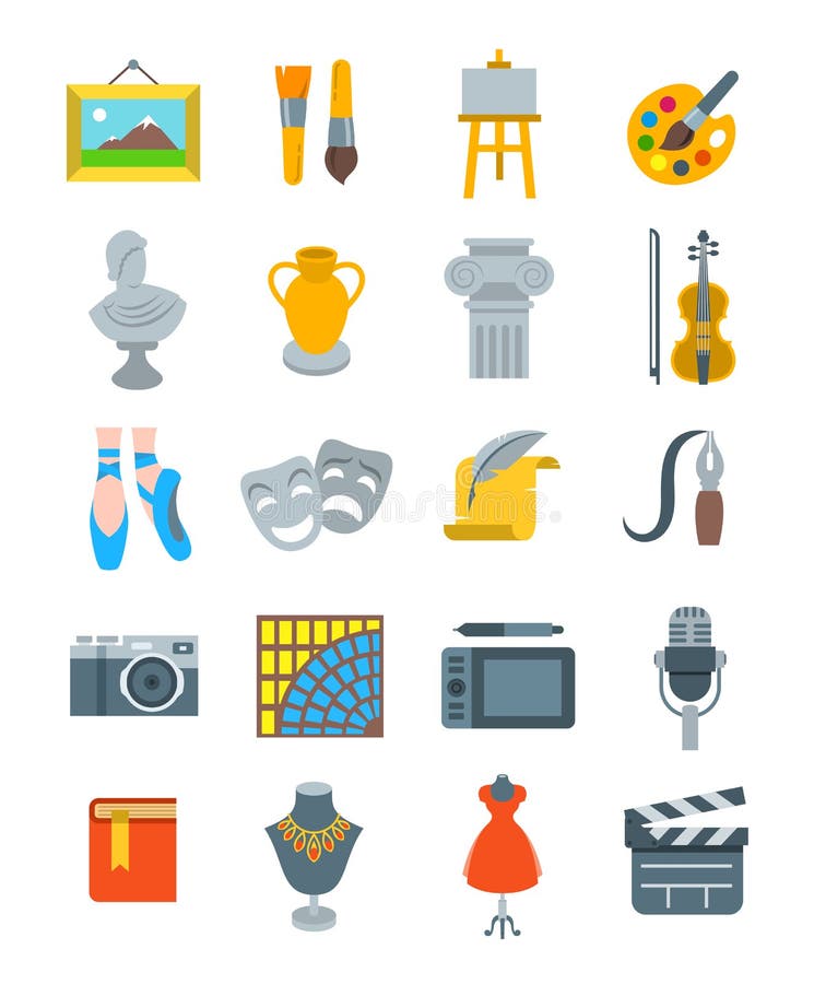 https://thumbs.dreamstime.com/b/art-crafts-flat-vector-icons-set-colorful-symbols-painting-architecture-sculpture-writing-music-ballet-theater-cinema-75868877.jpg