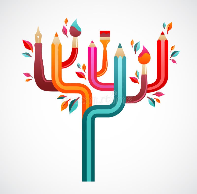 Art and creation tree, concept illustration. Art and creation tree, concept on the abstract background vector illustration Art and creation tree, concept illustration. Art and creation tree, concept on the abstract background vector illustration