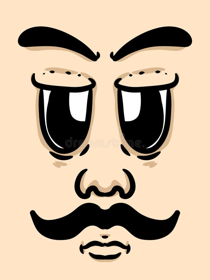 Cute Face Man Cartoon Background Stock Illustration - Illustration of ...
