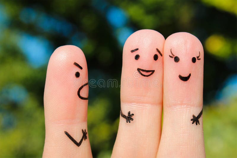 Art de doigt des personnes le concept de l'homme gronde des couples, ils rient images libres de droits Art de doigt des personnes le concept de l'homme gronde des couples, ils rient images libres de droits