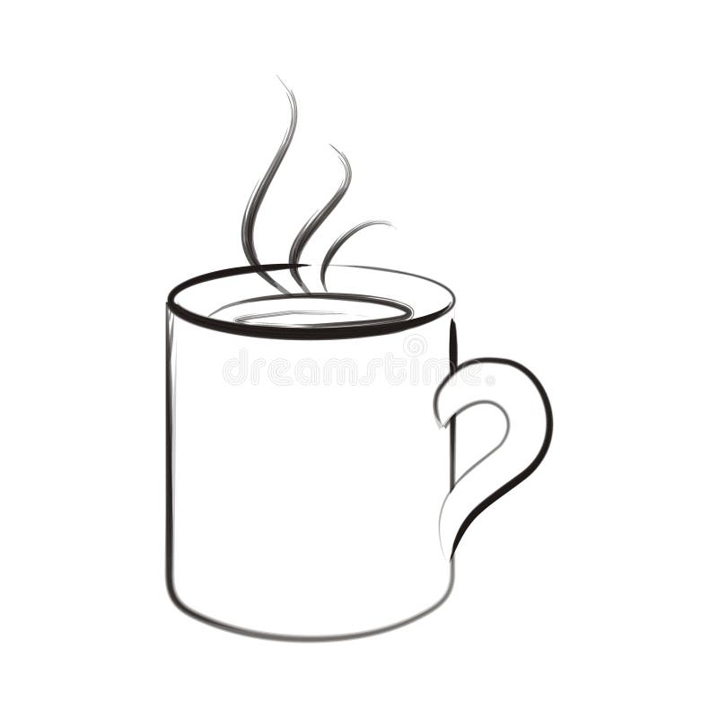 Art de rappe de balai - tasse de café