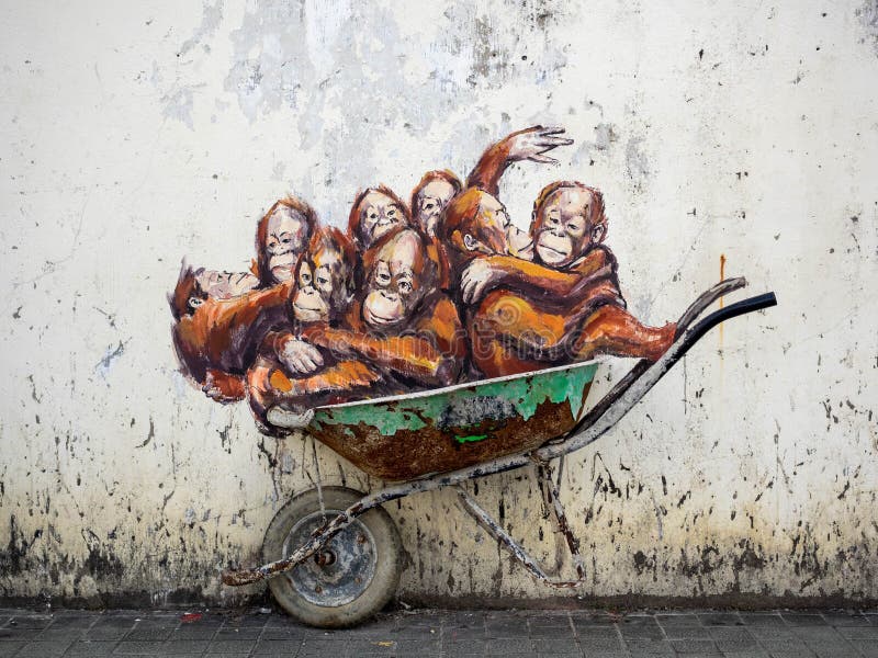 Art de rue dans Kuching, Sarawak, Malaisie photos stock Art de rue dans Kuching, Sarawak, Malaisie photos stock