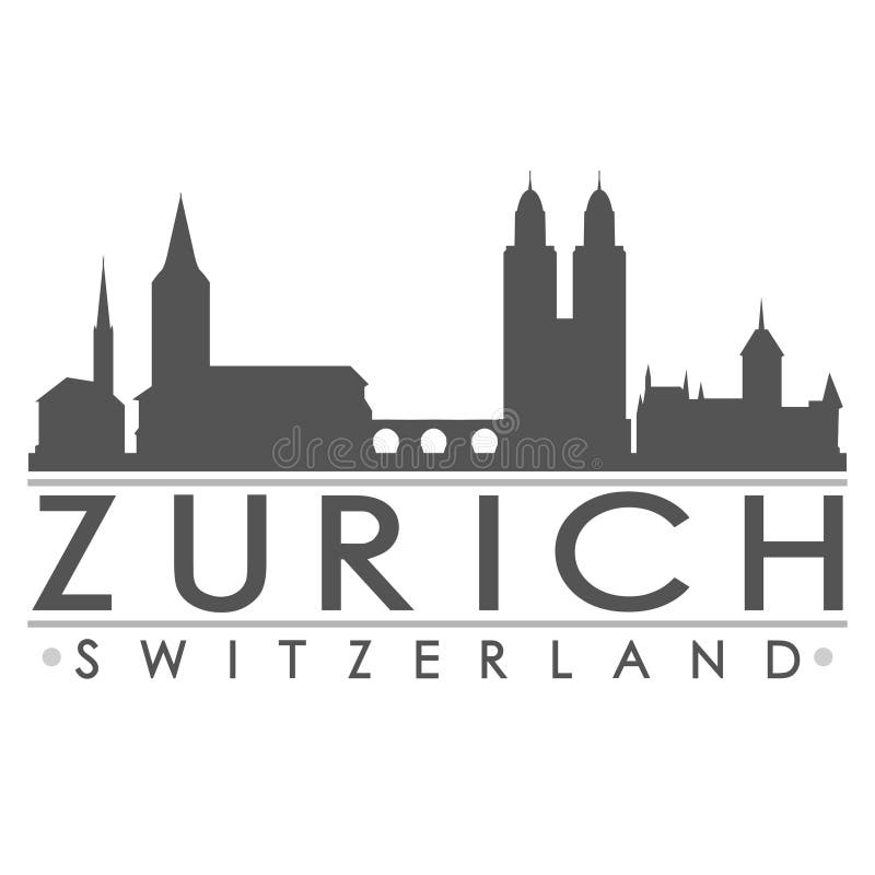 Art de vecteur de ville de conception de silhouette de Zurich illustration libre de droits Art de vecteur de ville de conception de silhouette de Zurich illustration libre de droits