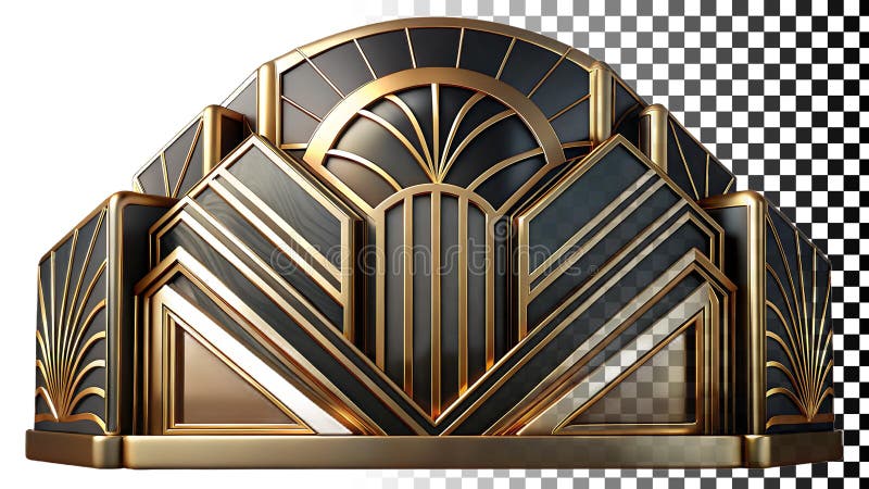 Art Deco archi elementi architettonici di trama di vintage png immagine trasparente Immagine Generative AI royalty illustrazione gratis