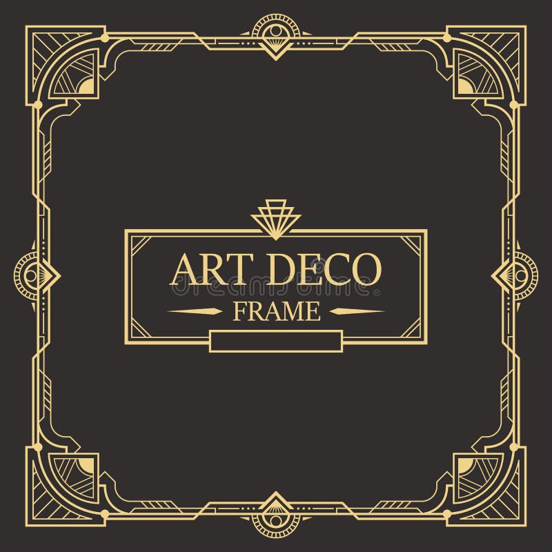 Art deco border and frame template vector illustration Art deco border and frame template vector illustration