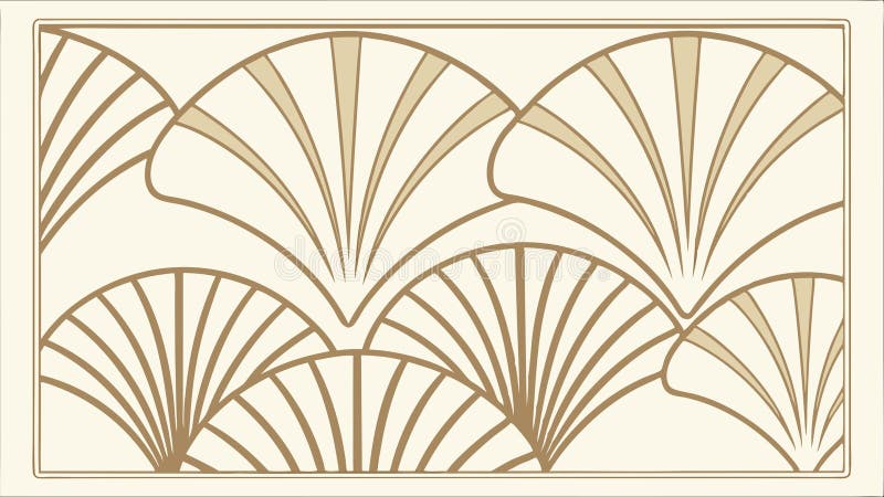 Art Deco fan pattern, vintage style vector design Generative AI stock illustration